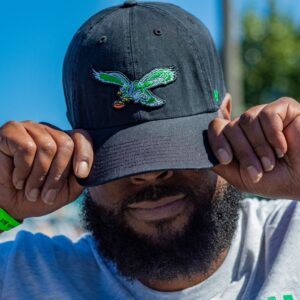 Philadelphia Eagles Vintage Logo Black Clean Up Hat
